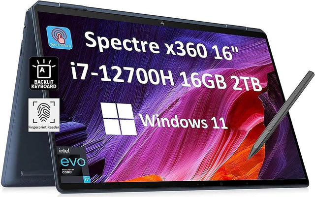HP Spectre x360 16" 2-in-1 3K QHD+ Touchscreen
